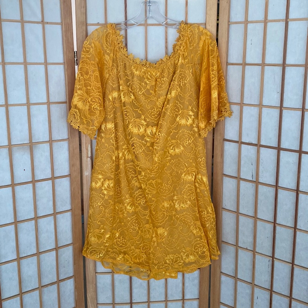Gold Lace Dress